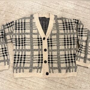 Rails Oatmeal & Black Plaid Cardigan. Size S. like new.